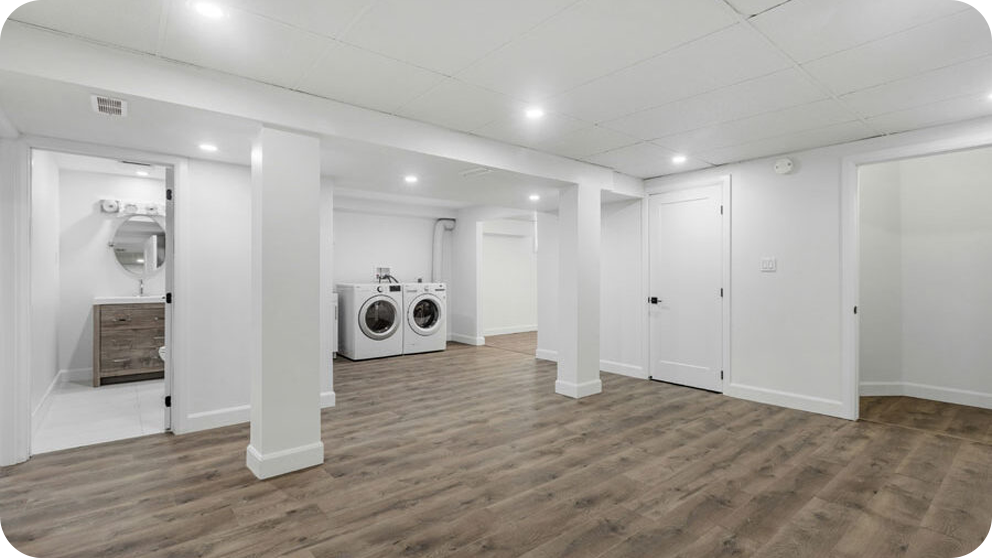 Modern basement renovation